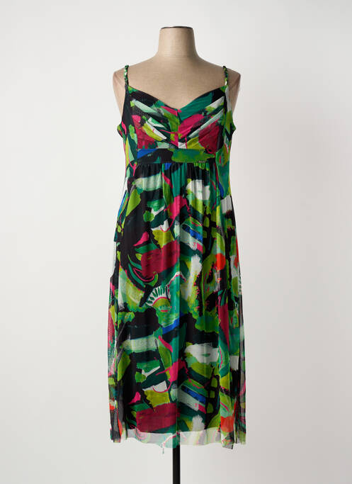 Robe mi-longue vert MALOKA femme