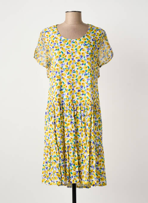 Robe mi-longue jaune PAUL BRIAL femme