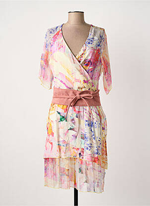 Robe mi-longue rose PAUL BRIAL femme