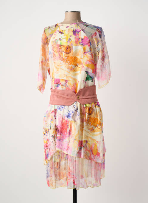 Robe mi-longue rose PAUL BRIAL femme