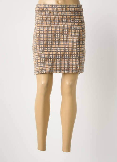 Jupe mi-longue orange CEMI femme