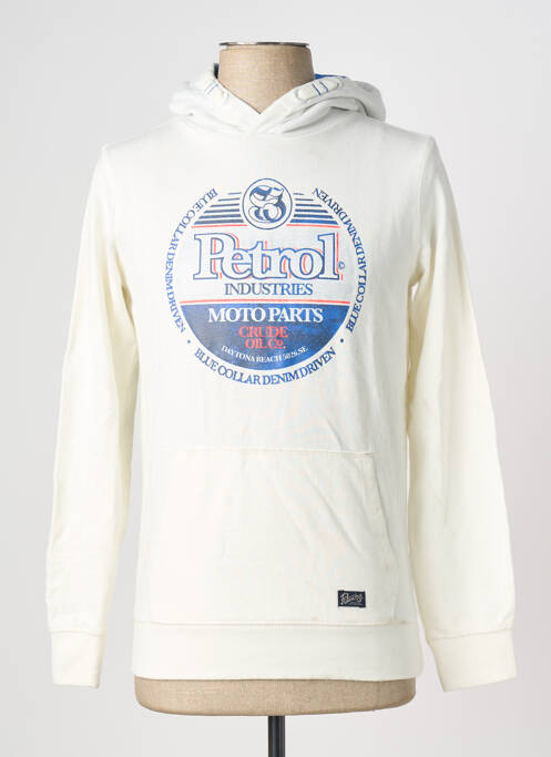 Sweat-shirt à capuche blanc PETROL INDUSTRIES garçon