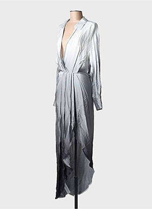 Robe mi-longue gris MANGO femme