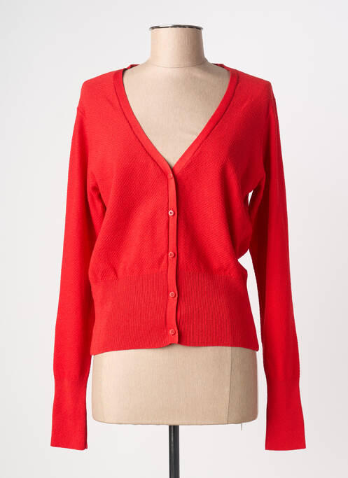 Gilet manches longues rouge ASTRID BLACK LABEL femme