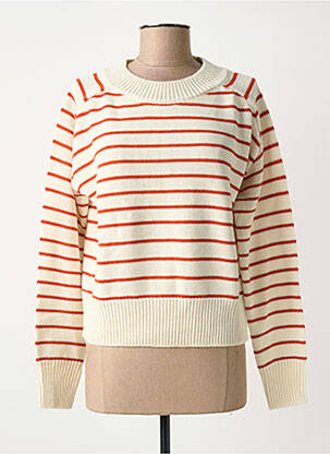Pull col rond rouge LA FEE MARABOUTEE femme