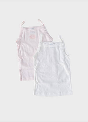 Débardeur col rond blanc PETIT BATEAU fille