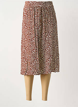Jupe mi-longue marron CAROLL femme