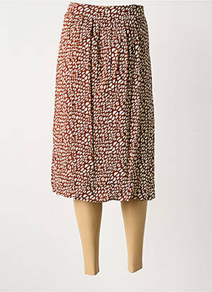 Jupe mi-longue marron CAROLL femme