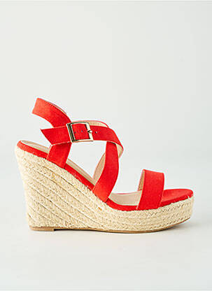 Sandales/nu pieds talon compensé talon de 7 à 9cm rouge I LOVE SHOES femme