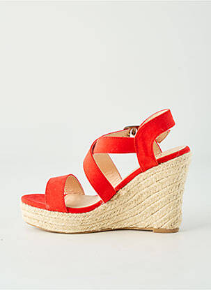 Sandales/nu pieds talon compensé talon de 7 à 9cm rouge I LOVE SHOES femme