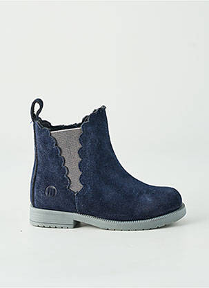 Bottines/boots fermeture zippée bout rond bleu MTNG fille