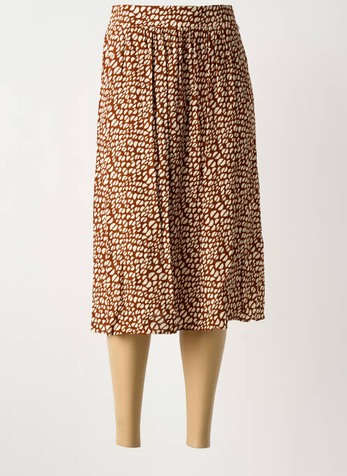 Jupe mi-longue marron CAROLL femme