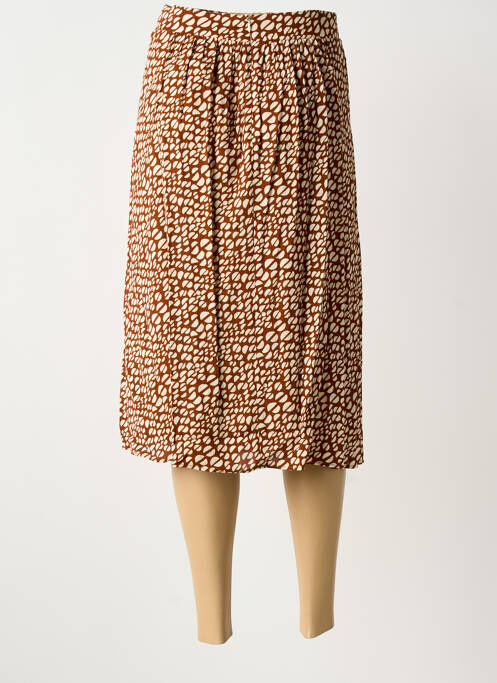 Jupe mi-longue marron CAROLL femme
