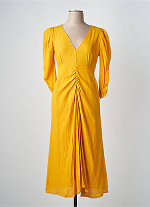 Robe mi-longue orange ASTRID BLACK LABEL femme