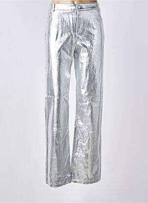 Pantalon droit argent MANGO femme