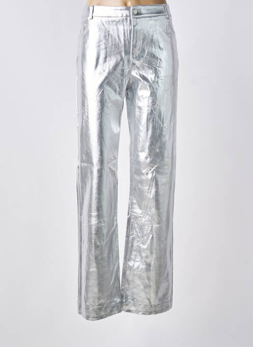 Pantalon droit argent MANGO femme