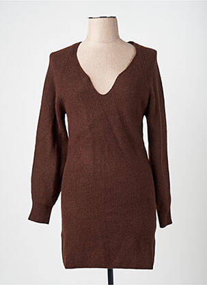 Robe pull marron MANGO femme