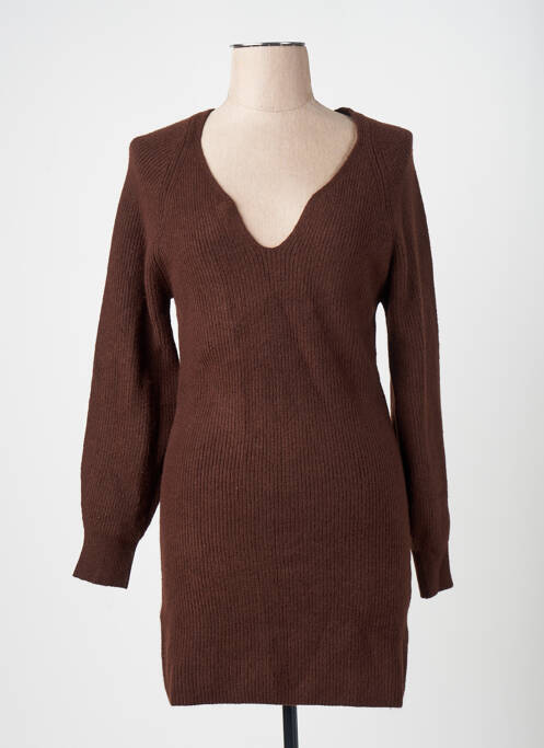 Robe pull marron MANGO femme