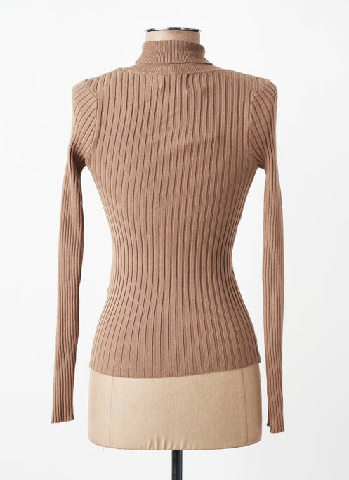 Pull col roulé marron PIECES femme