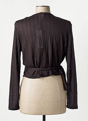Gilet cache-cœur noir JACQUELINE DE YONG femme