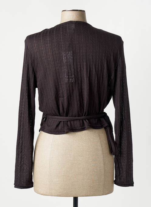 Gilet cache-cœur noir JACQUELINE DE YONG femme