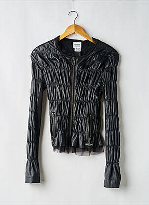 Veste en cuir noir TWINSET femme