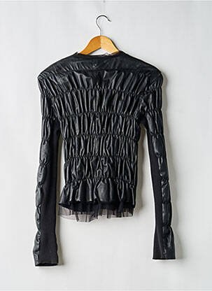 Veste en cuir noir TWINSET femme