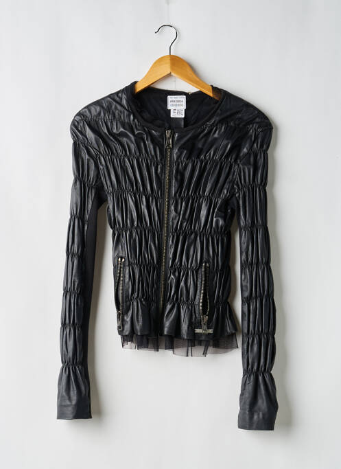 Veste en cuir noir TWIN SET femme