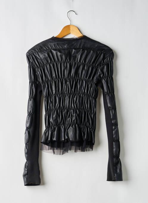 Veste en cuir noir TWIN SET femme