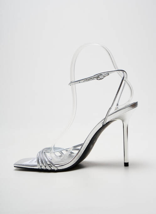 Sandales/Nu pieds argent MANGO femme