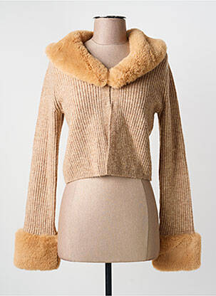 Gilet manches longues marron MANGO femme