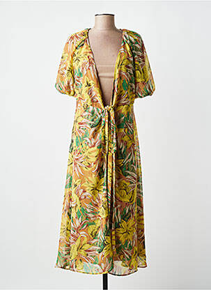 Veste kimono jaune MANGO femme