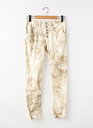 Jeans coupe slim beige PLEASE femme
