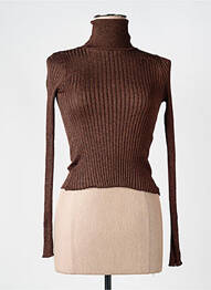 Pull col roulé marron MANGO femme