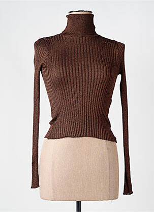 Pull col roulé marron MANGO femme