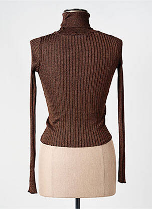 Pull col roulé marron MANGO femme