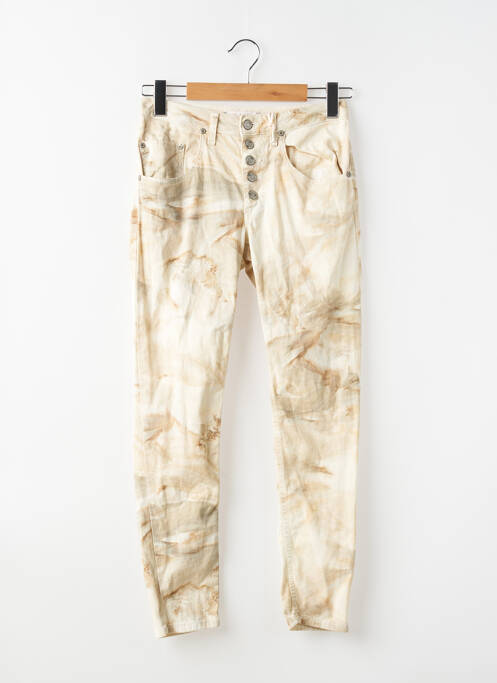 Jeans coupe slim beige PLEASE femme