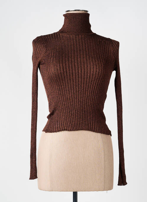 Pull col roulé marron MANGO femme