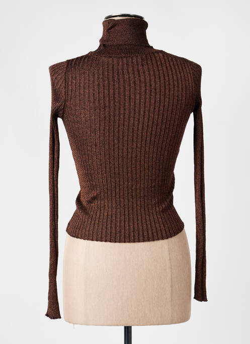 Pull col roulé marron MANGO femme