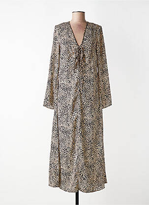 Robe longue beige MANGO femme