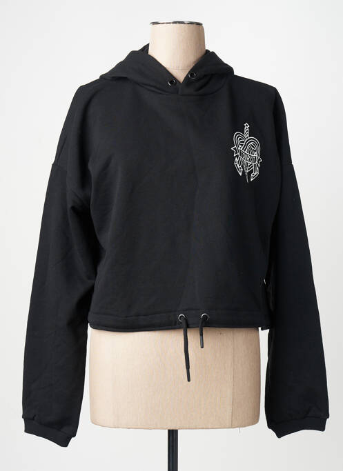 Sweat-shirt à capuche noir TOURIST LEMC femme