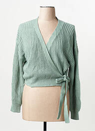 Gilet manches longues vert ONLY femme