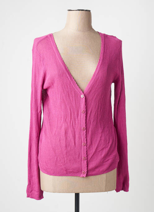 Gilet manches longues rose VILA femme