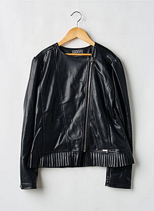 Veste en cuir noir GUESS fille