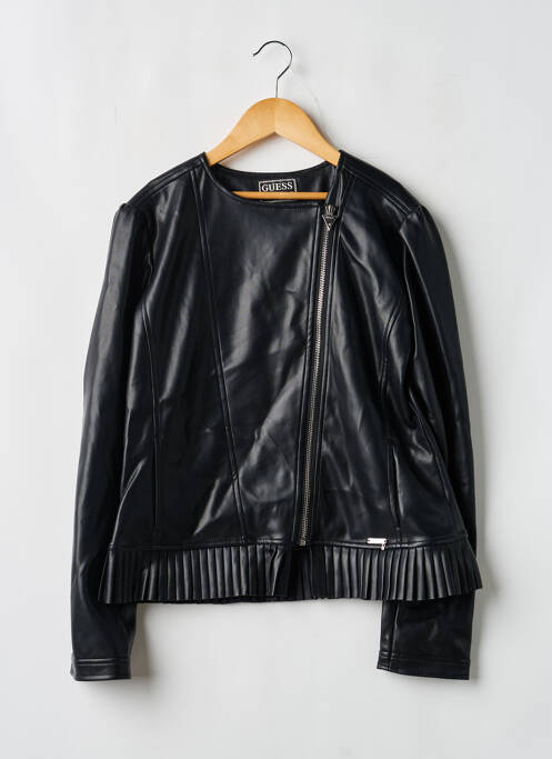 Veste en cuir noir GUESS fille