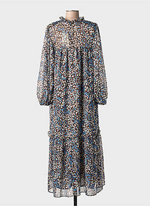 Robe longue marron MANGO femme