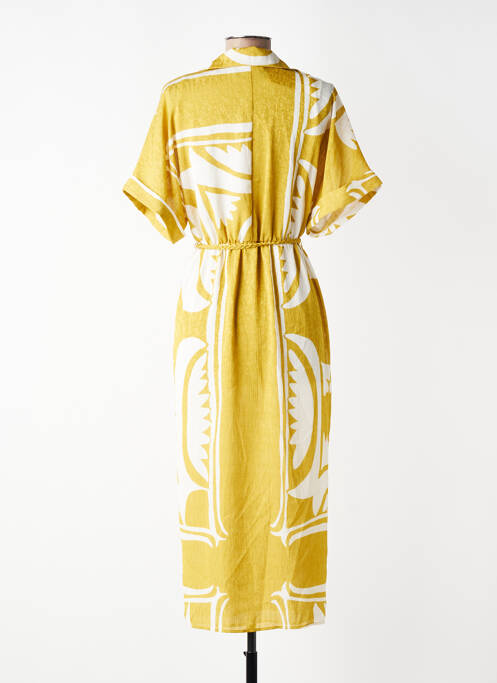 Robe longue jaune MANGO femme