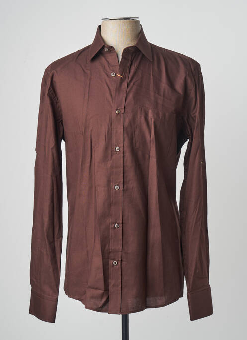 Chemise manches longues marron LE FABULEUX MARCEL DE BRUXELLES homme
