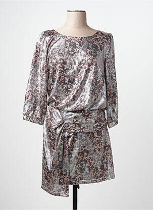 Robe mi-longue argent ASTRID BLACK LABEL femme