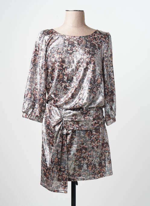 Robe mi-longue argent ASTRID BLACK LABEL femme